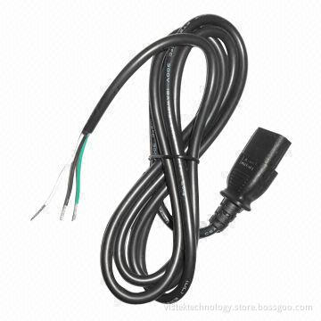 C13 AC Power Cord without AC Plug, Bared with Tin or Customized Designs